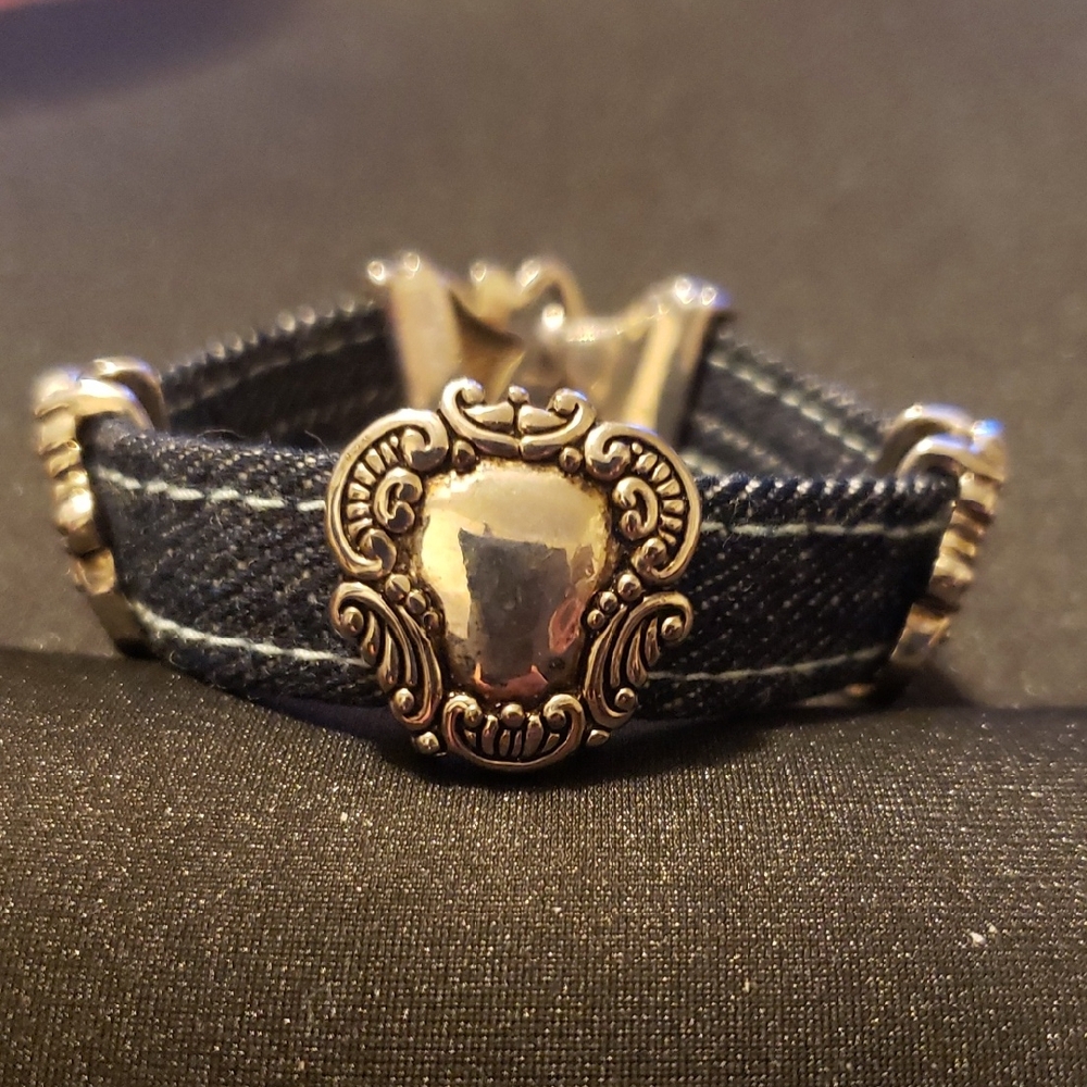 Denim Silver Charm Bracelet